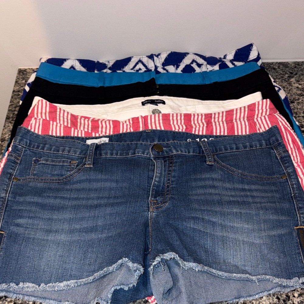 6 Pairs Denim Blue Women's Shorts